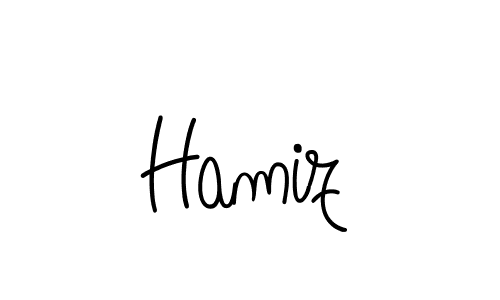 Make a beautiful signature design for name Hamiz. With this signature (Angelique-Rose-font-FFP) style, you can create a handwritten signature for free. Hamiz signature style 5 images and pictures png