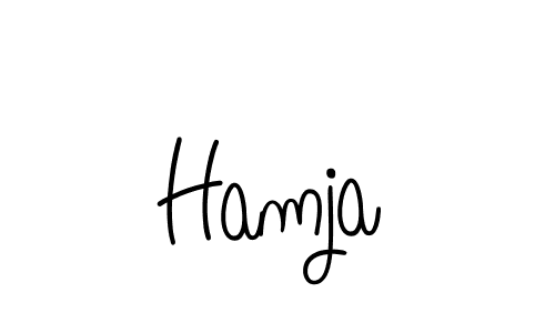 You should practise on your own different ways (Angelique-Rose-font-FFP) to write your name (Hamja) in signature. don't let someone else do it for you. Hamja signature style 5 images and pictures png