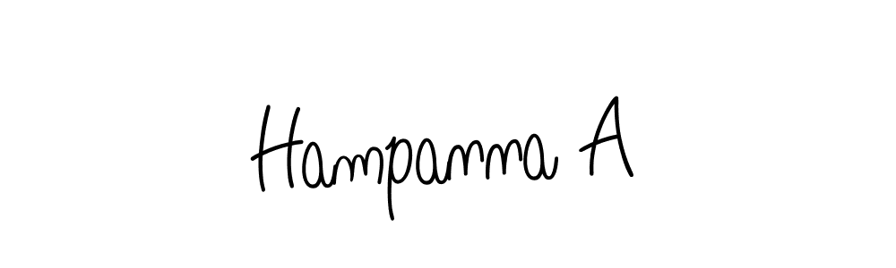 How to make Hampanna A name signature. Use Angelique-Rose-font-FFP style for creating short signs online. This is the latest handwritten sign. Hampanna A signature style 5 images and pictures png