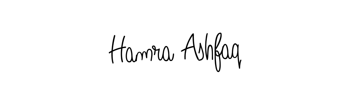 Use a signature maker to create a handwritten signature online. With this signature software, you can design (Angelique-Rose-font-FFP) your own signature for name Hamra Ashfaq. Hamra Ashfaq signature style 5 images and pictures png