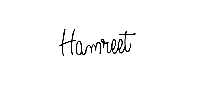 Use a signature maker to create a handwritten signature online. With this signature software, you can design (Angelique-Rose-font-FFP) your own signature for name Hamreet. Hamreet signature style 5 images and pictures png