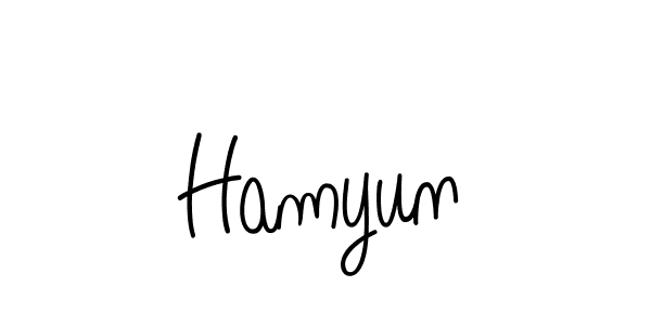 Make a beautiful signature design for name Hamyun. With this signature (Angelique-Rose-font-FFP) style, you can create a handwritten signature for free. Hamyun signature style 5 images and pictures png