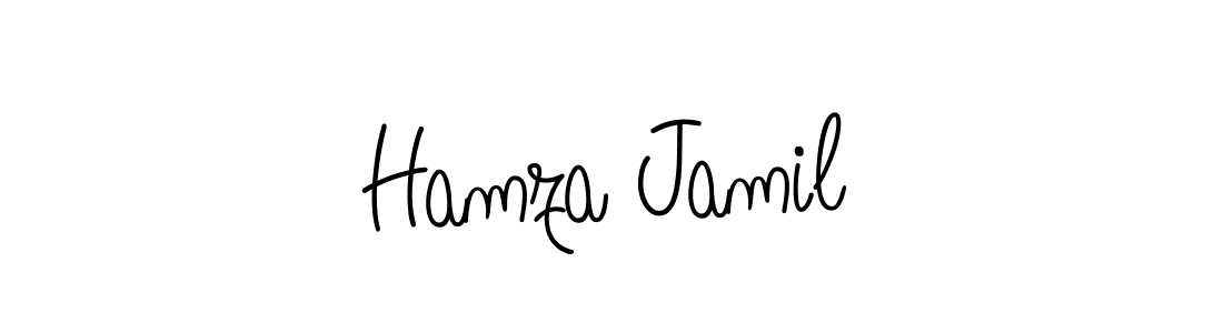 if you are searching for the best signature style for your name Hamza Jamil. so please give up your signature search. here we have designed multiple signature styles  using Angelique-Rose-font-FFP. Hamza Jamil signature style 5 images and pictures png