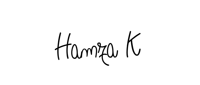 Make a beautiful signature design for name Hamza K. With this signature (Angelique-Rose-font-FFP) style, you can create a handwritten signature for free. Hamza K signature style 5 images and pictures png
