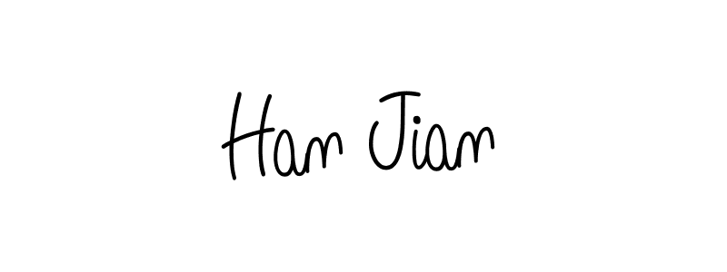 Make a beautiful signature design for name Han Jian. With this signature (Angelique-Rose-font-FFP) style, you can create a handwritten signature for free. Han Jian signature style 5 images and pictures png