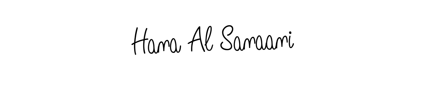 How to make Hana Al Sanaani name signature. Use Angelique-Rose-font-FFP style for creating short signs online. This is the latest handwritten sign. Hana Al Sanaani signature style 5 images and pictures png