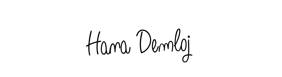 Make a beautiful signature design for name Hana Demloj. With this signature (Angelique-Rose-font-FFP) style, you can create a handwritten signature for free. Hana Demloj signature style 5 images and pictures png