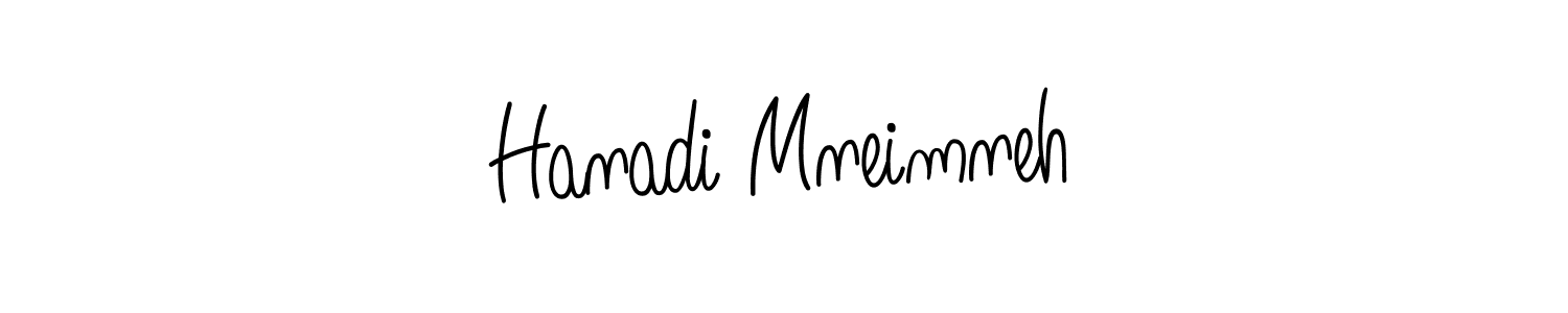 Hanadi Mneimneh stylish signature style. Best Handwritten Sign (Angelique-Rose-font-FFP) for my name. Handwritten Signature Collection Ideas for my name Hanadi Mneimneh. Hanadi Mneimneh signature style 5 images and pictures png