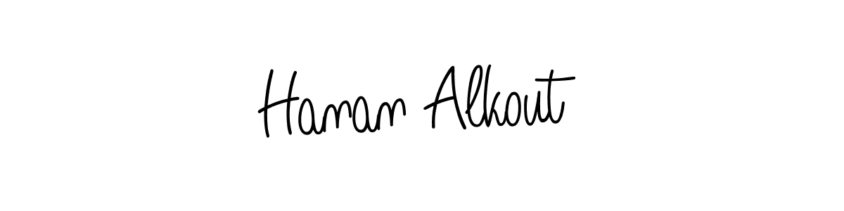 You should practise on your own different ways (Angelique-Rose-font-FFP) to write your name (Hanan Alkout) in signature. don't let someone else do it for you. Hanan Alkout signature style 5 images and pictures png