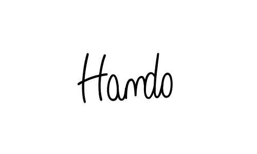 The best way (Angelique-Rose-font-FFP) to make a short signature is to pick only two or three words in your name. The name Hando include a total of six letters. For converting this name. Hando signature style 5 images and pictures png