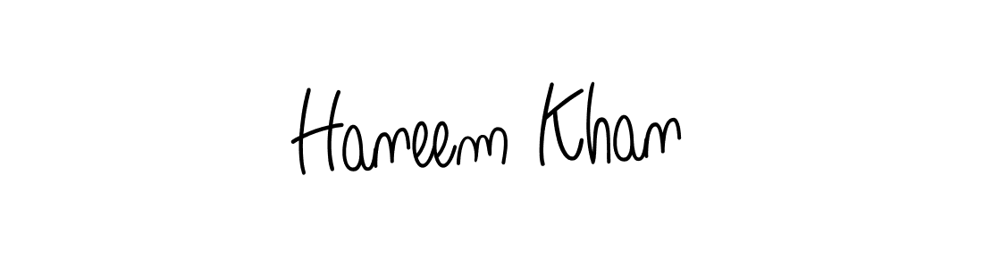 Create a beautiful signature design for name Haneem Khan. With this signature (Angelique-Rose-font-FFP) fonts, you can make a handwritten signature for free. Haneem Khan signature style 5 images and pictures png