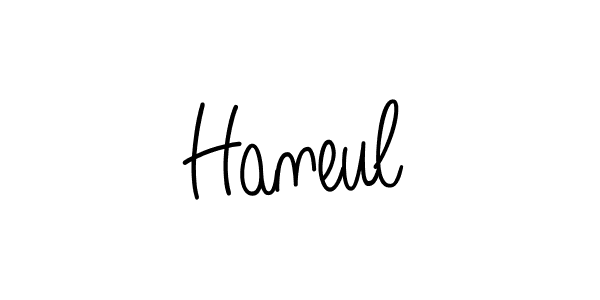 Create a beautiful signature design for name Haneul. With this signature (Angelique-Rose-font-FFP) fonts, you can make a handwritten signature for free. Haneul signature style 5 images and pictures png