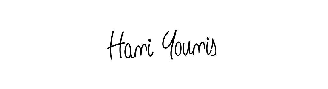 Use a signature maker to create a handwritten signature online. With this signature software, you can design (Angelique-Rose-font-FFP) your own signature for name Hani Younis. Hani Younis signature style 5 images and pictures png