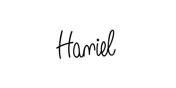 The best way (Angelique-Rose-font-FFP) to make a short signature is to pick only two or three words in your name. The name Haniel include a total of six letters. For converting this name. Haniel signature style 5 images and pictures png