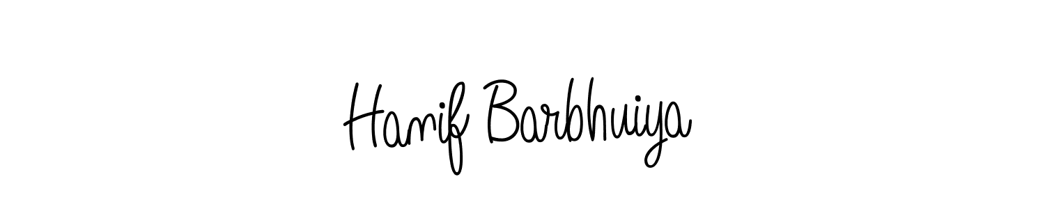 You should practise on your own different ways (Angelique-Rose-font-FFP) to write your name (Hanif Barbhuiya) in signature. don't let someone else do it for you. Hanif Barbhuiya signature style 5 images and pictures png