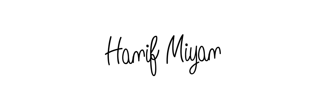 Make a beautiful signature design for name Hanif Miyan. With this signature (Angelique-Rose-font-FFP) style, you can create a handwritten signature for free. Hanif Miyan signature style 5 images and pictures png