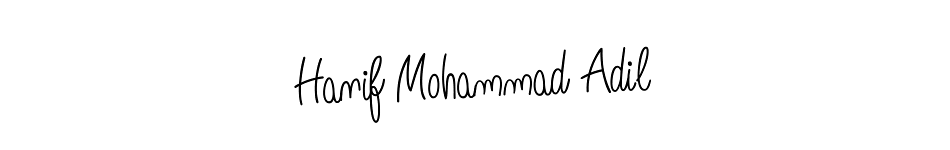 You should practise on your own different ways (Angelique-Rose-font-FFP) to write your name (Hanif Mohammad Adil) in signature. don't let someone else do it for you. Hanif Mohammad Adil signature style 5 images and pictures png