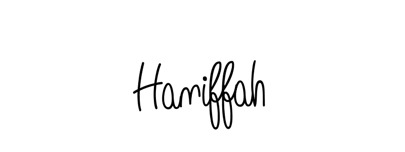 Haniffah stylish signature style. Best Handwritten Sign (Angelique-Rose-font-FFP) for my name. Handwritten Signature Collection Ideas for my name Haniffah. Haniffah signature style 5 images and pictures png