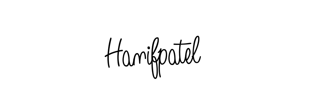 Make a beautiful signature design for name Hanifpatel. With this signature (Angelique-Rose-font-FFP) style, you can create a handwritten signature for free. Hanifpatel signature style 5 images and pictures png