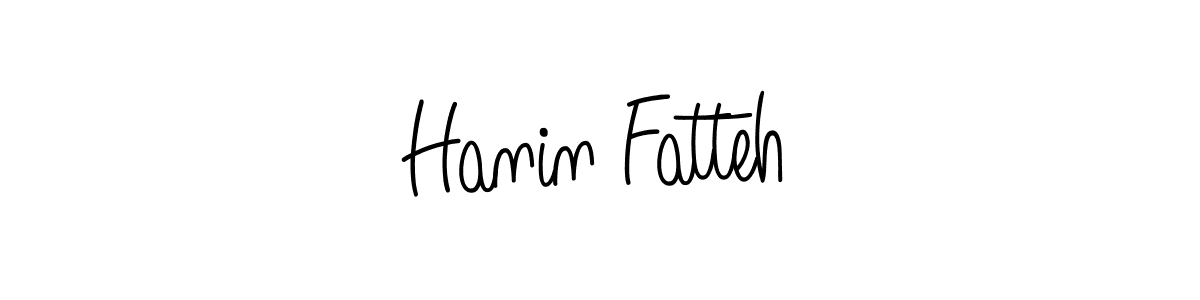 How to make Hanin Fatteh name signature. Use Angelique-Rose-font-FFP style for creating short signs online. This is the latest handwritten sign. Hanin Fatteh signature style 5 images and pictures png