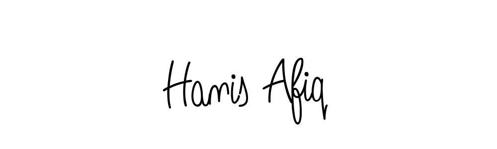 Use a signature maker to create a handwritten signature online. With this signature software, you can design (Angelique-Rose-font-FFP) your own signature for name Hanis Afiq. Hanis Afiq signature style 5 images and pictures png