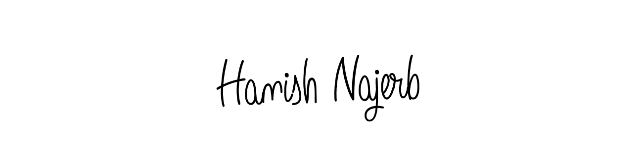 The best way (Angelique-Rose-font-FFP) to make a short signature is to pick only two or three words in your name. The name Hanish Najerb include a total of six letters. For converting this name. Hanish Najerb signature style 5 images and pictures png