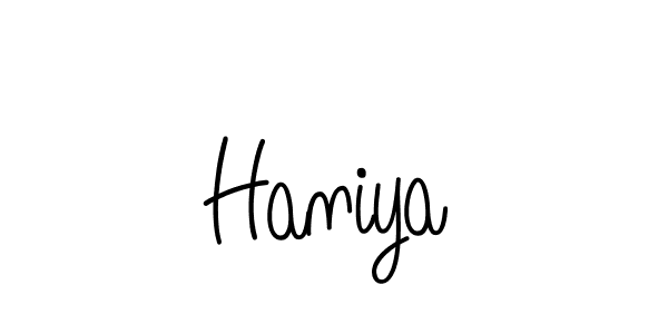 Design your own signature with our free online signature maker. With this signature software, you can create a handwritten (Angelique-Rose-font-FFP) signature for name Haniya. Haniya signature style 5 images and pictures png