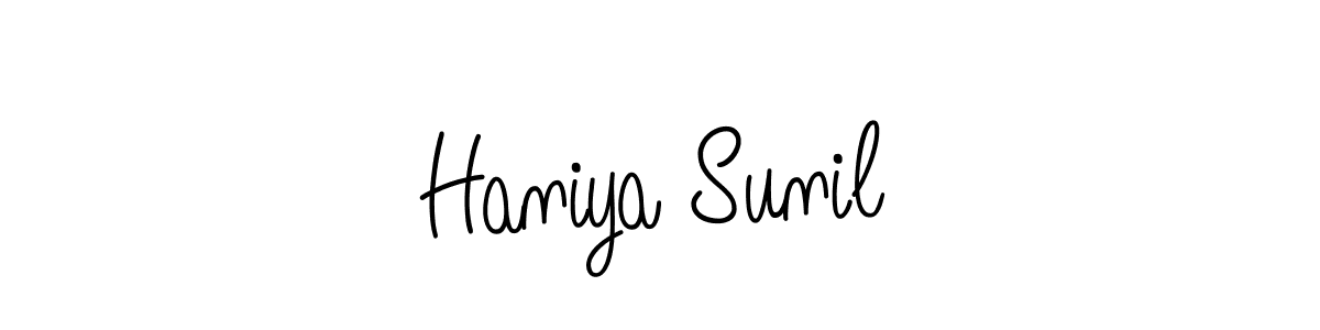 This is the best signature style for the Haniya Sunil name. Also you like these signature font (Angelique-Rose-font-FFP). Mix name signature. Haniya Sunil signature style 5 images and pictures png