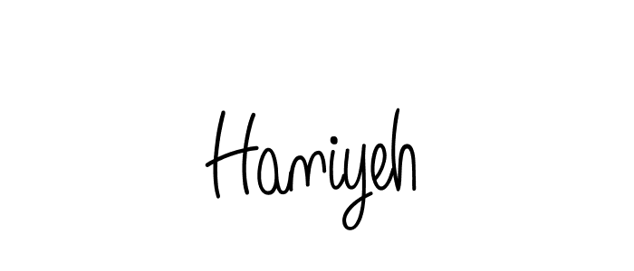 Also we have Haniyeh name is the best signature style. Create professional handwritten signature collection using Angelique-Rose-font-FFP autograph style. Haniyeh signature style 5 images and pictures png