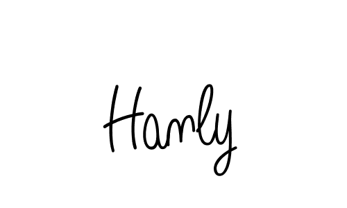 Make a beautiful signature design for name Hanly. With this signature (Angelique-Rose-font-FFP) style, you can create a handwritten signature for free. Hanly signature style 5 images and pictures png