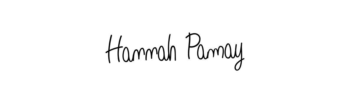 You should practise on your own different ways (Angelique-Rose-font-FFP) to write your name (Hannah Pamay) in signature. don't let someone else do it for you. Hannah Pamay signature style 5 images and pictures png