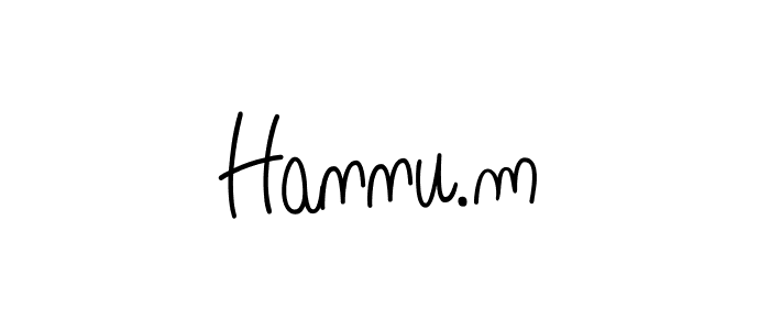 Use a signature maker to create a handwritten signature online. With this signature software, you can design (Angelique-Rose-font-FFP) your own signature for name Hannu.m. Hannu.m signature style 5 images and pictures png