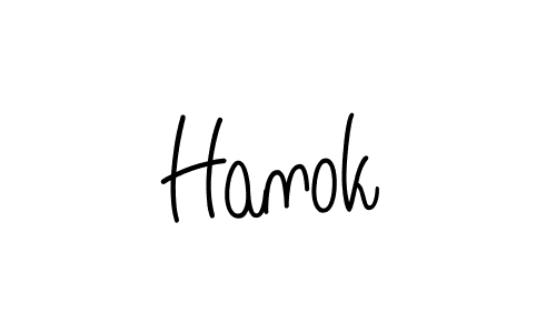 Use a signature maker to create a handwritten signature online. With this signature software, you can design (Angelique-Rose-font-FFP) your own signature for name Hanok. Hanok signature style 5 images and pictures png