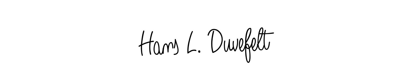 if you are searching for the best signature style for your name Hans L. Duvefelt. so please give up your signature search. here we have designed multiple signature styles  using Angelique-Rose-font-FFP. Hans L. Duvefelt signature style 5 images and pictures png