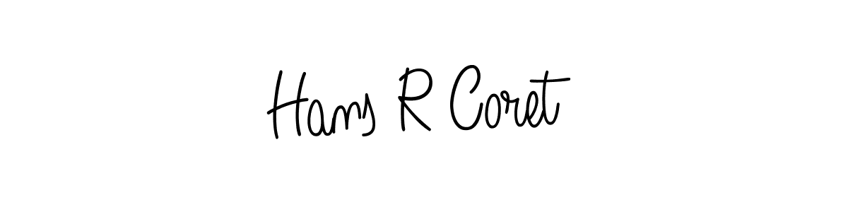 Make a beautiful signature design for name Hans R Coret. With this signature (Angelique-Rose-font-FFP) style, you can create a handwritten signature for free. Hans R Coret signature style 5 images and pictures png