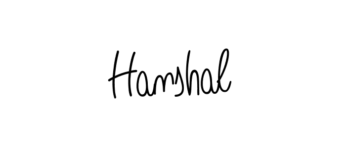 Use a signature maker to create a handwritten signature online. With this signature software, you can design (Angelique-Rose-font-FFP) your own signature for name Hanshal. Hanshal signature style 5 images and pictures png