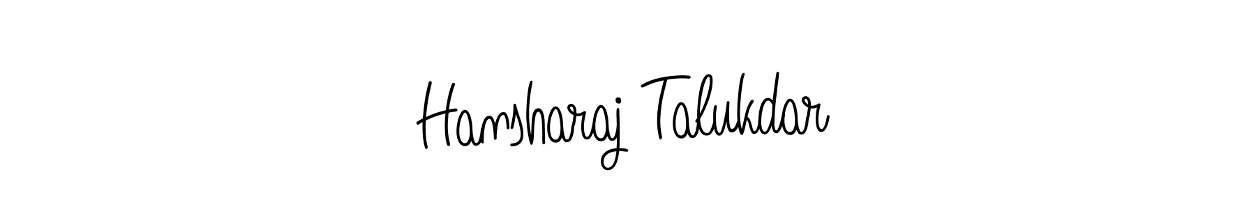 Make a beautiful signature design for name Hansharaj Talukdar. With this signature (Angelique-Rose-font-FFP) style, you can create a handwritten signature for free. Hansharaj Talukdar signature style 5 images and pictures png