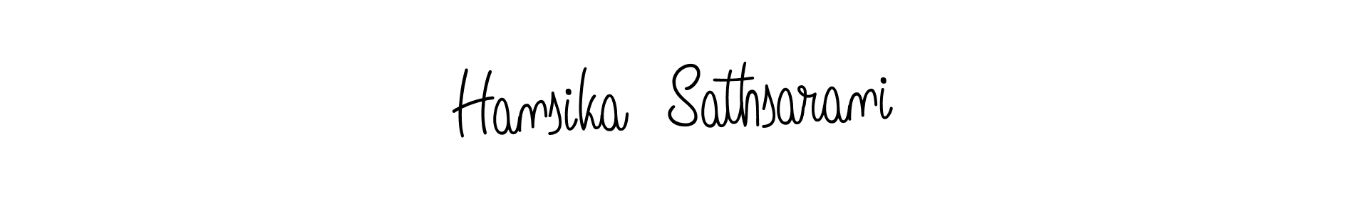 The best way (Angelique-Rose-font-FFP) to make a short signature is to pick only two or three words in your name. The name Hansika  Sathsarani include a total of six letters. For converting this name. Hansika  Sathsarani signature style 5 images and pictures png