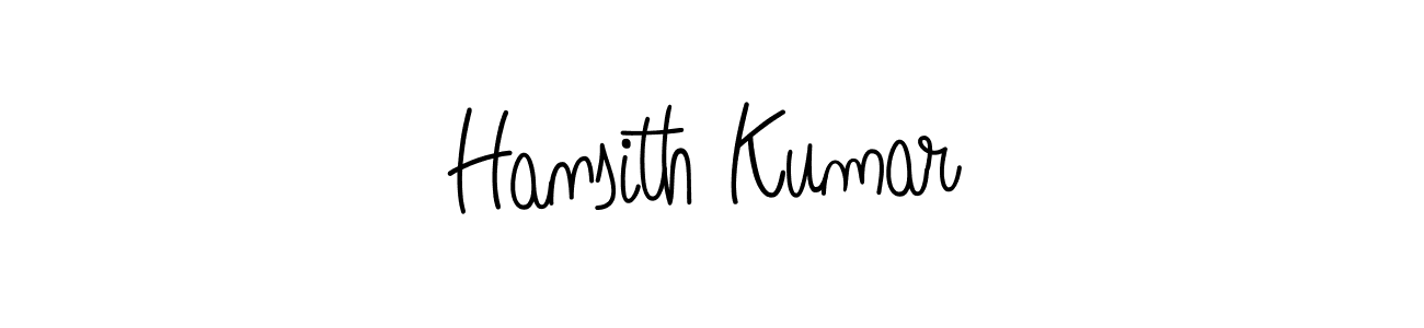 How to make Hansith Kumar name signature. Use Angelique-Rose-font-FFP style for creating short signs online. This is the latest handwritten sign. Hansith Kumar signature style 5 images and pictures png