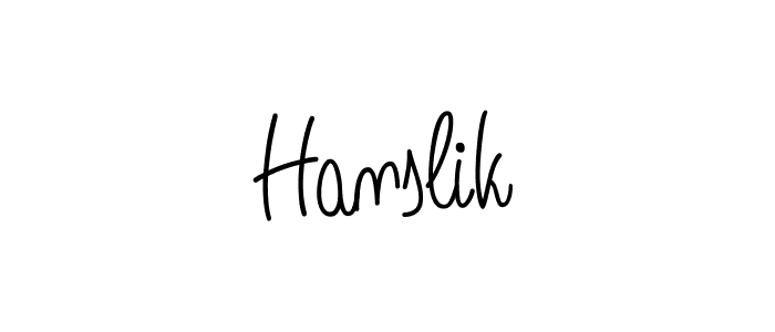 Create a beautiful signature design for name Hanslik. With this signature (Angelique-Rose-font-FFP) fonts, you can make a handwritten signature for free. Hanslik signature style 5 images and pictures png