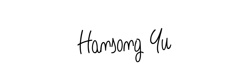 You should practise on your own different ways (Angelique-Rose-font-FFP) to write your name (Hansong Yu) in signature. don't let someone else do it for you. Hansong Yu signature style 5 images and pictures png