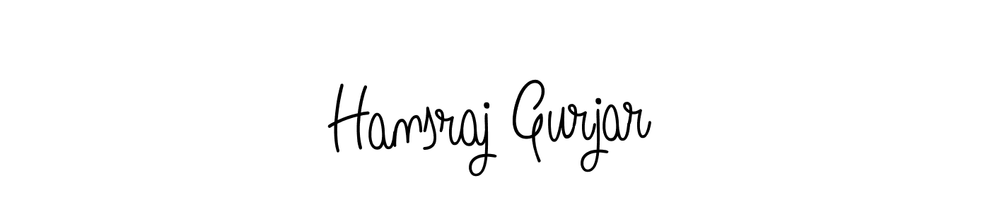 Make a beautiful signature design for name Hansraj Gurjar. With this signature (Angelique-Rose-font-FFP) style, you can create a handwritten signature for free. Hansraj Gurjar signature style 5 images and pictures png