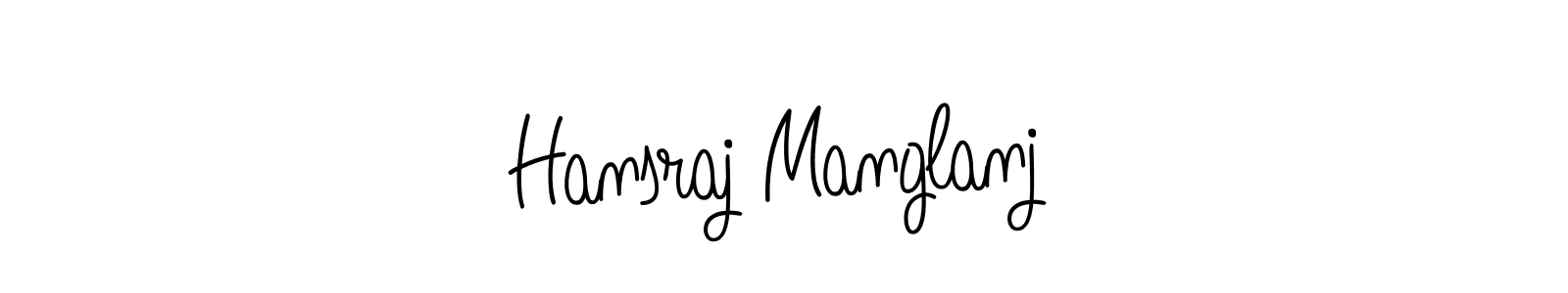 The best way (Angelique-Rose-font-FFP) to make a short signature is to pick only two or three words in your name. The name Hansraj Manglanj include a total of six letters. For converting this name. Hansraj Manglanj signature style 5 images and pictures png