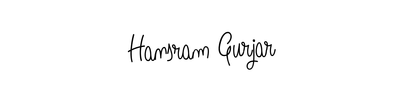 Also we have Hansram Gurjar name is the best signature style. Create professional handwritten signature collection using Angelique-Rose-font-FFP autograph style. Hansram Gurjar signature style 5 images and pictures png