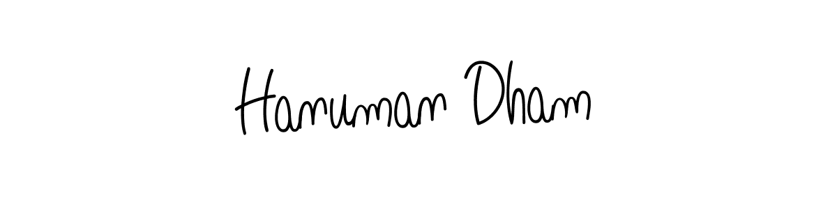 How to make Hanuman Dham name signature. Use Angelique-Rose-font-FFP style for creating short signs online. This is the latest handwritten sign. Hanuman Dham signature style 5 images and pictures png