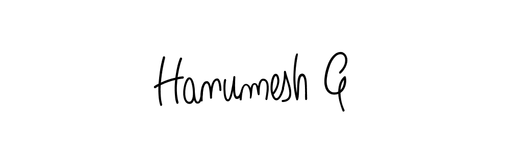 Use a signature maker to create a handwritten signature online. With this signature software, you can design (Angelique-Rose-font-FFP) your own signature for name Hanumesh G. Hanumesh G signature style 5 images and pictures png