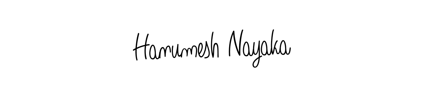 Use a signature maker to create a handwritten signature online. With this signature software, you can design (Angelique-Rose-font-FFP) your own signature for name Hanumesh Nayaka. Hanumesh Nayaka signature style 5 images and pictures png