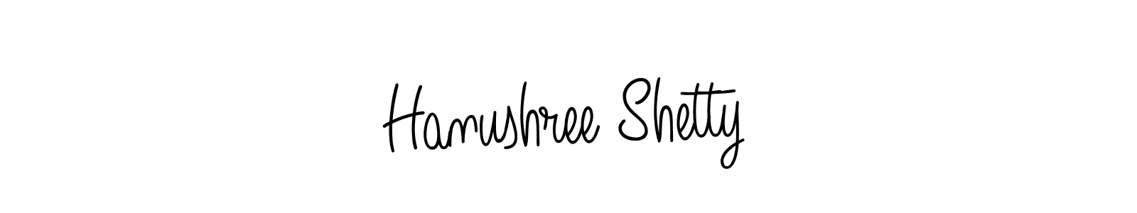 Use a signature maker to create a handwritten signature online. With this signature software, you can design (Angelique-Rose-font-FFP) your own signature for name Hanushree Shetty. Hanushree Shetty signature style 5 images and pictures png