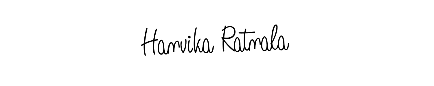 Use a signature maker to create a handwritten signature online. With this signature software, you can design (Angelique-Rose-font-FFP) your own signature for name Hanvika Ratnala. Hanvika Ratnala signature style 5 images and pictures png