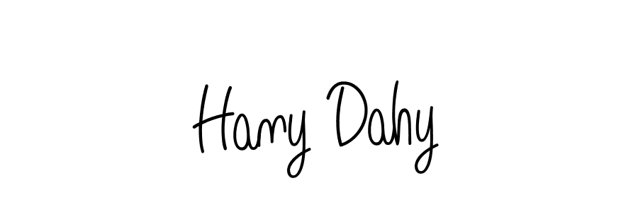 Make a beautiful signature design for name Hany Dahy. With this signature (Angelique-Rose-font-FFP) style, you can create a handwritten signature for free. Hany Dahy signature style 5 images and pictures png